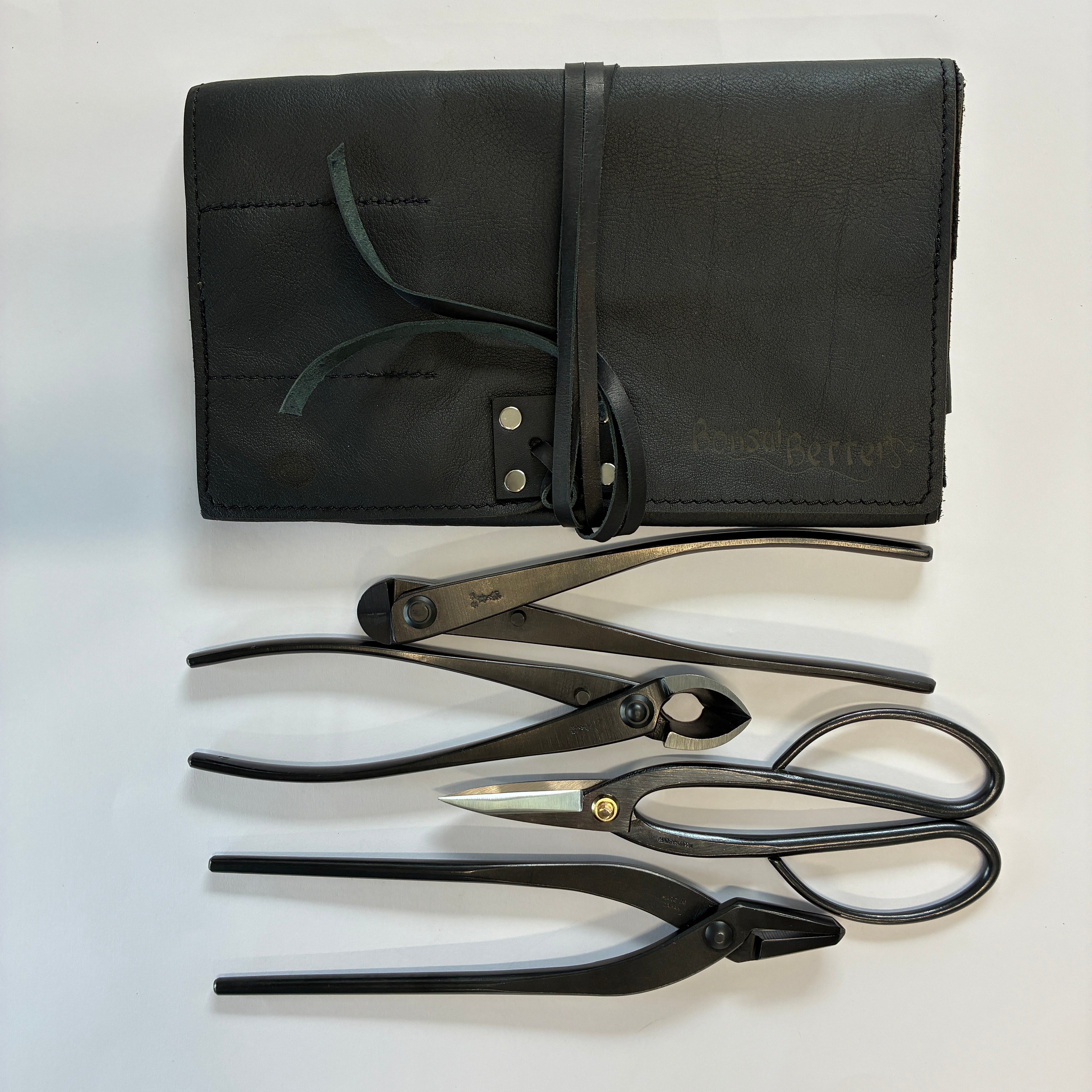 Japanese Bonsai Tool Kit & Leather Tool Roll